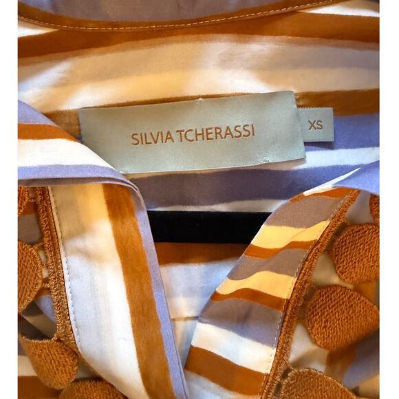 Silvia Tcherassi Manrola Striped 3/4-Sleeve Shirt - Picture 3 of 7